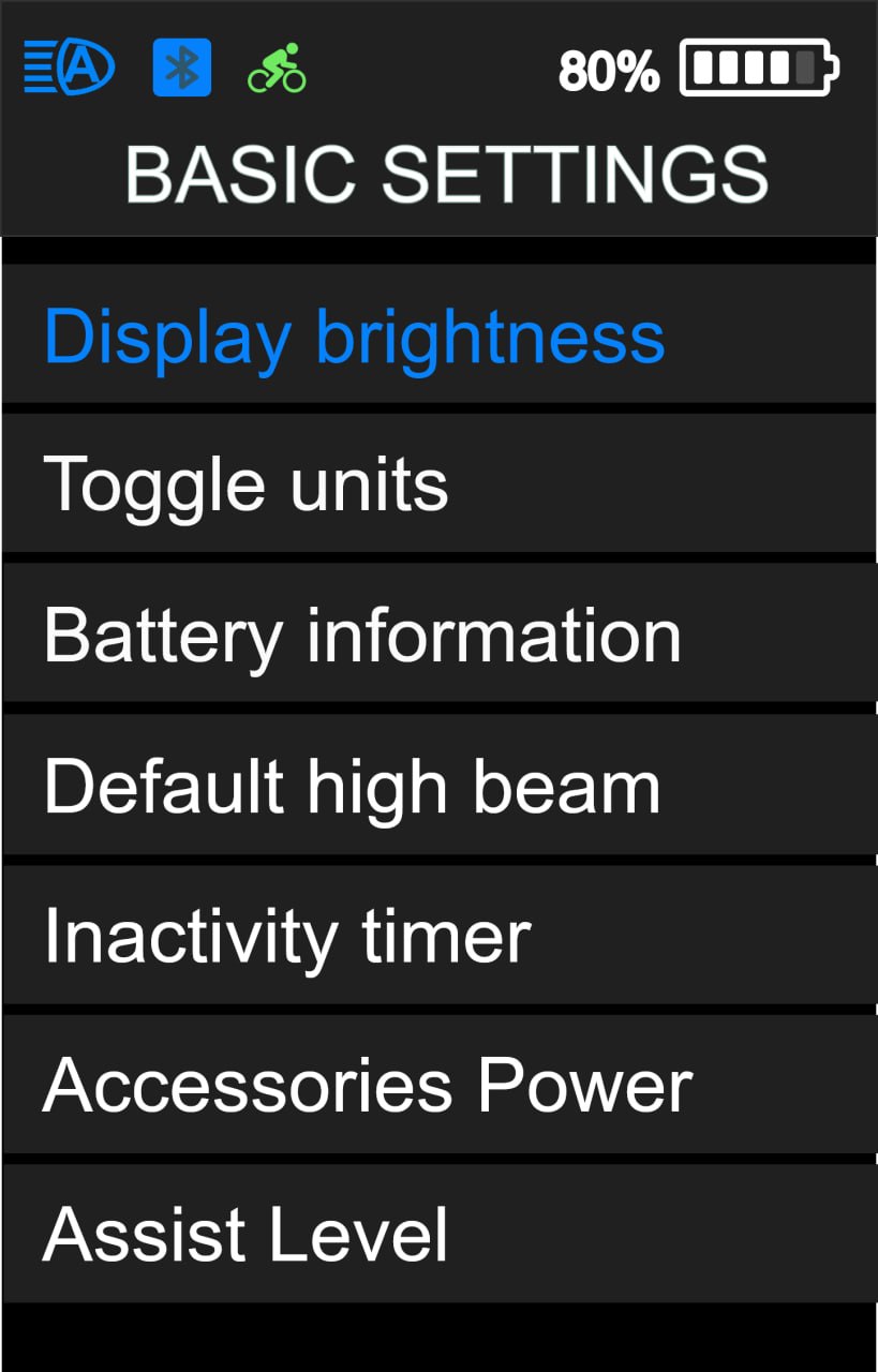 Basic Settings menu showing the Assist Level option